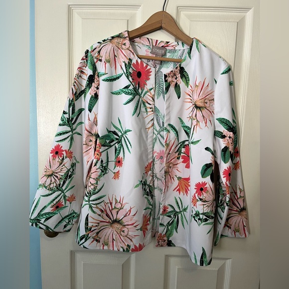 Chico's Jackets & Blazers - Chico's 2 Floral Cardigan Jacket with Pockets